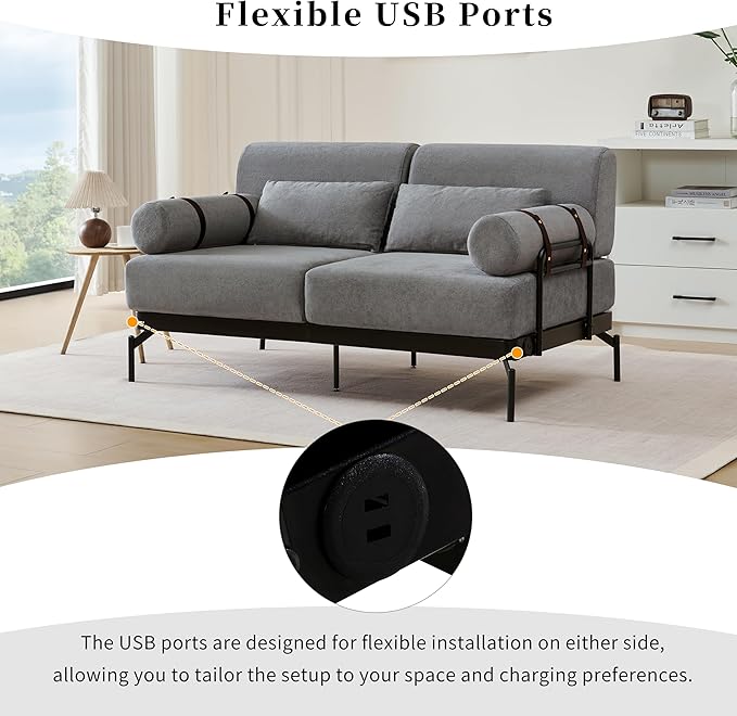 Modern Loveseat Sofa 59" Sofa Couch 2-Seater Sofa - Image 4