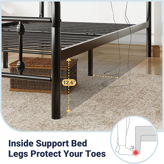 Allewie 14 Inches Twin Size Metal Platform Bed Frame - Image 2