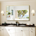 KOCUUY 30x48 Inch Large Gold Wall Mounted Mirror, Aluminum Framed Decorative by KOCUUY