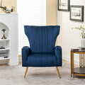 Container Furniture Direct Modern Velvet Accent Chair, Channel Tufted Bedroom by ContainerDirect