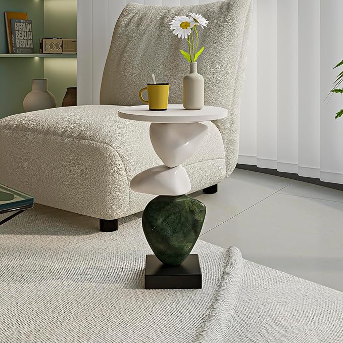 Luxury Coffee Table, Marble Style Side Table - Image 5