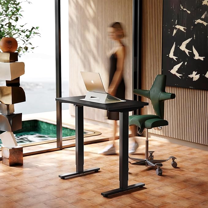 HUANUO 32" Small Electric Standing Desk Adjustable Height, 4 Memory Height by HUANUO