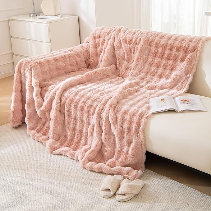 VM VOUGEMARKET Plush Couch Cover 1-Piece Thick Faux Rabbit Fur Sofa Throw Cover - Image 6