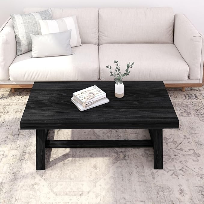 Plank+Beam Classic Rectangular Coffee Table, 48 Inch Farmhouse Coffee Table - Image 7