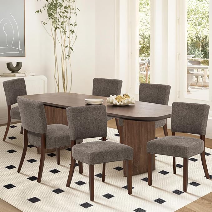 COLAMY Mid Century Modern Dining Chairs Set of 6, Upholstered Kitchen Chairs - Image 2