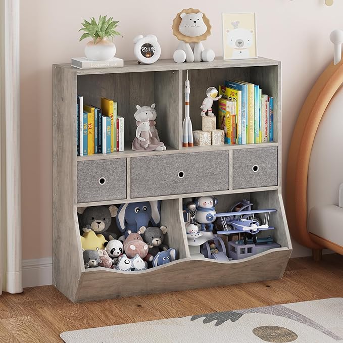 IDEALHOUSE Kids Bookshelf and Toy Storage Organizer by IDEALHOUSE