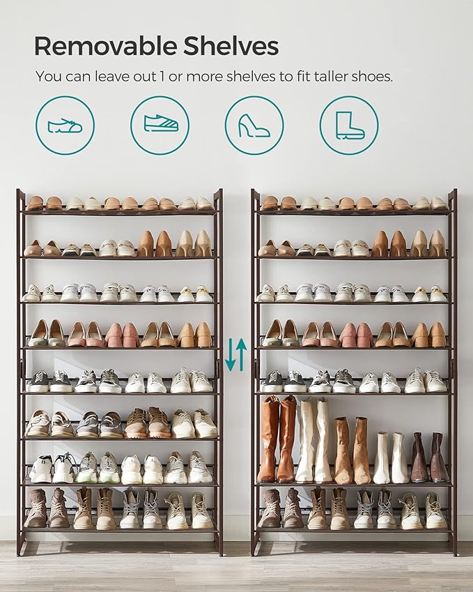 SONGMICS Shoe Rack, 8-Tier Shoe Organizer, Metal Rack - Image 8