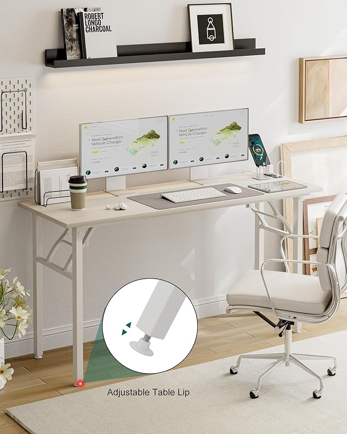 Frylr Small Folding Computer Desk – 55.1 Inch Portable Table - Image 7