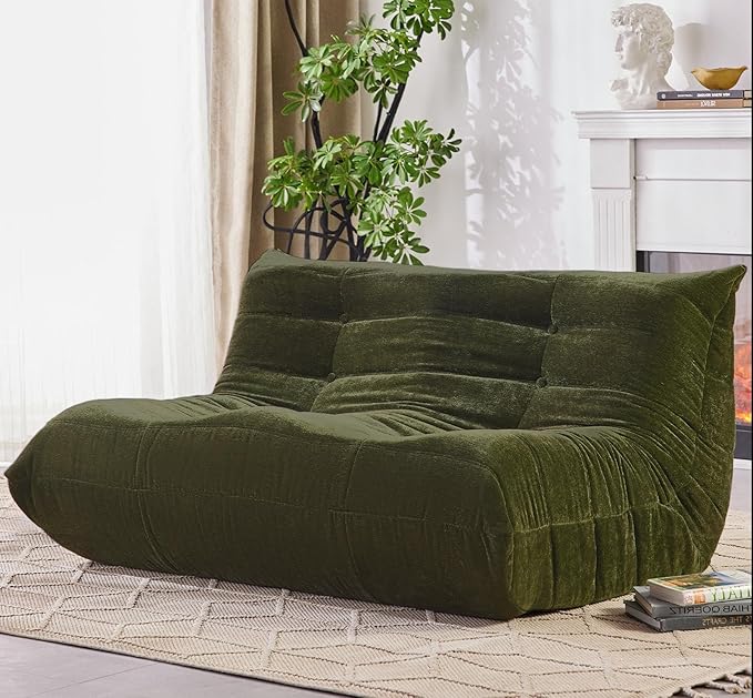 Bean Bag Chair, Loveseat Fireside Chair Large Bean Bag Sofa by SUYOLS