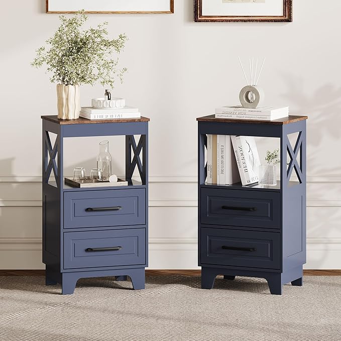 Tall Nightstand Set of 2 Side Table - Image 6