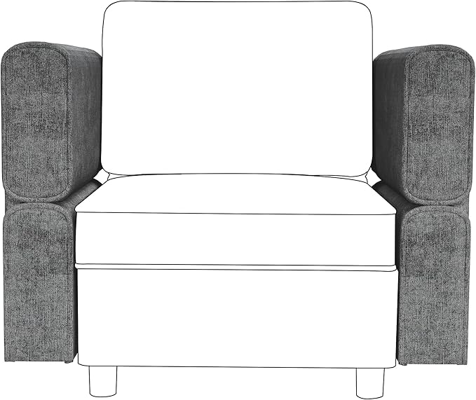 GAOMON Chenille Armrest Module for Modular Sectional Sofa, 90°-180° Adjustable by GAOMON