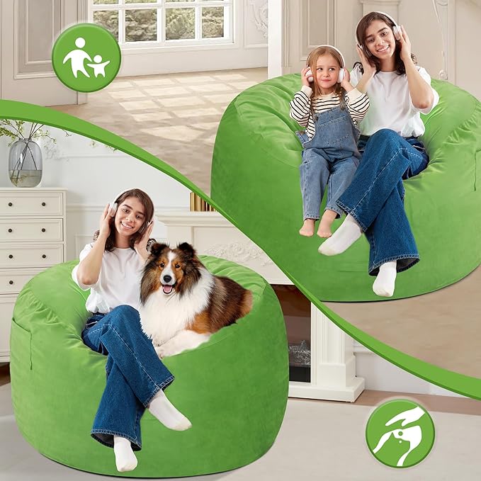 Homguava 3FT Bean Bag Chair: 3' Bean Bags - Image 3