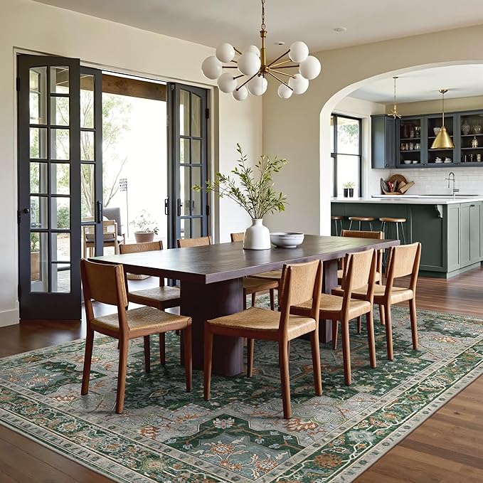 GENIMO 8x10 Area Rugs for Living Room, Machine Washable Non Slip Vintage Rugs - Image 2