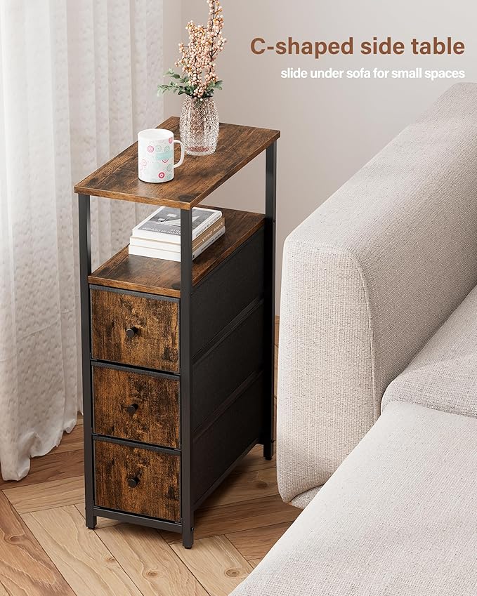 TUTOTAK Narrow Night Stand, Slim End Table, Tall Side Table - Image 6