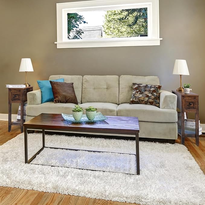 Brown 2 Pack Chairside Narrow End Table - Image 2