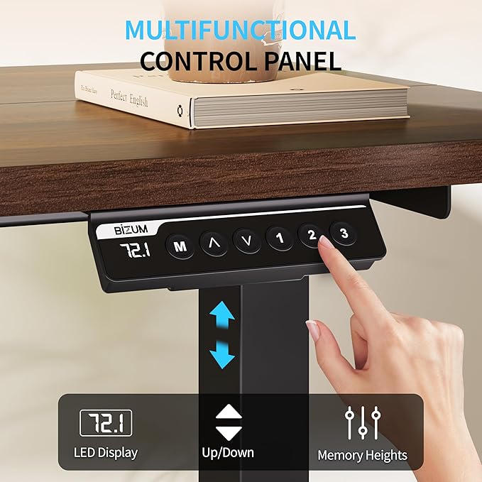 BIZUM Electric Standing Desk, 55x24 inches Height Adjustable Desk, Sit to Stand - Image 7