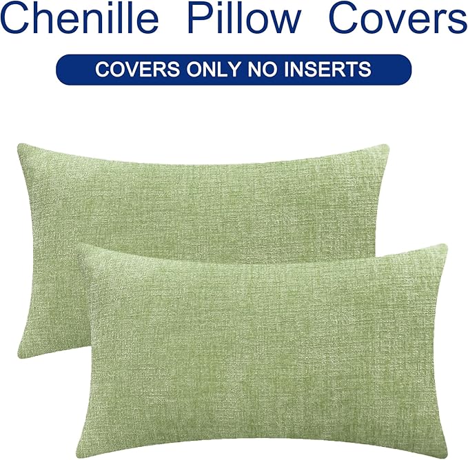 CaliTime Throw Pillow Covers Decorative 16 X 26 Inches Pack of 2 Cozy Chenille - Image 6