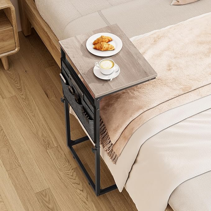 Vagusicc C Shaped End Table, Adjustable Height Small Couch Side Table - Image 2