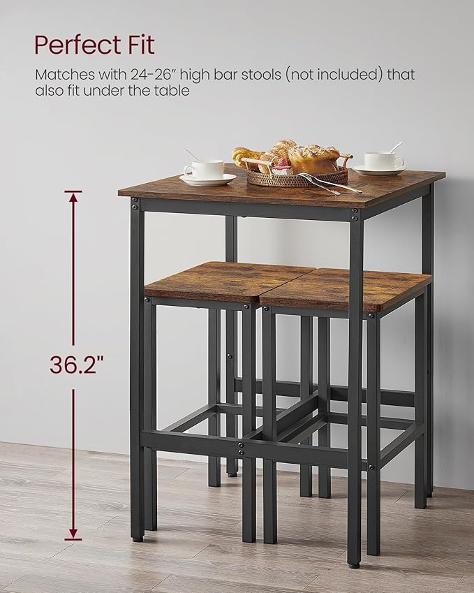 VASAGLE Bar Table, Small Kitchen Dining Table, High Top Pub Table, Bar Height - Image 5