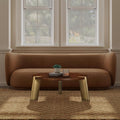NTC 40 Inch Tribase Boho Wooden Round Coffee Table by NTC