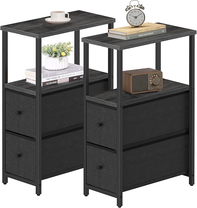 TUTOTAK Small Narrow End Table, Side Table, Nightstand by WelcometotheTUTOTAKHome