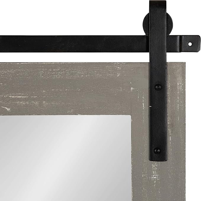 Kate and Laurel Cates Farmhouse Wood Framed Wall Mirror, 18 x 26, Barn - Image 4