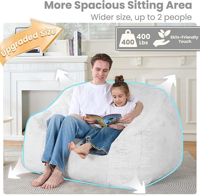 Bean Bag Chairs for Adults, Giant Beanbag Sofa Comfy Reading Chair, Oversized - Image 5