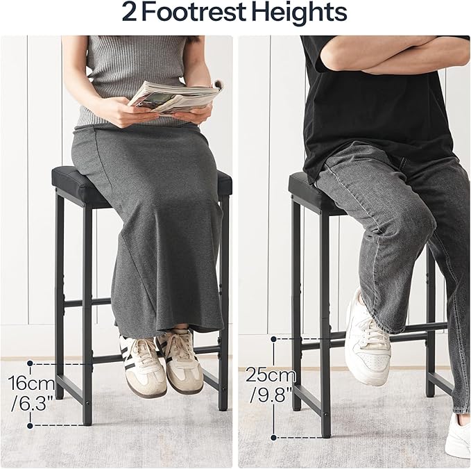 HOOBRO Bar Stools, 25.4" Saddle Stools - Image 2