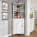 63” Tall Corner Bar Cabinet, Farmhouse Liquor Cabinet by vividwood
