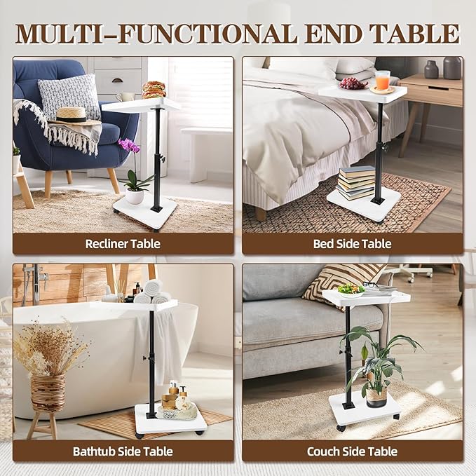 C Table Side Table End Table Adjustable Height，C Shaped End - Image 4