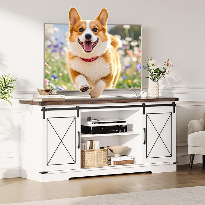 CABIHOME Farmhouse TV Stand and Entertainment Center - Image 8