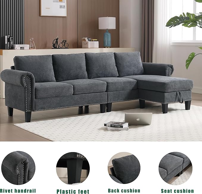 Ball & Cast 106" Convertible Sectional Sofa - Image 6