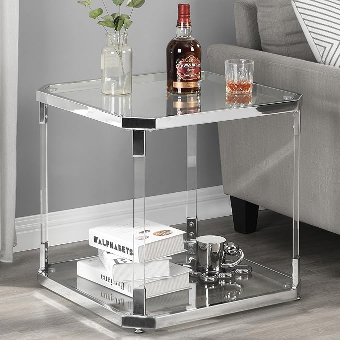 Glass Top Side Table by MINPINSER