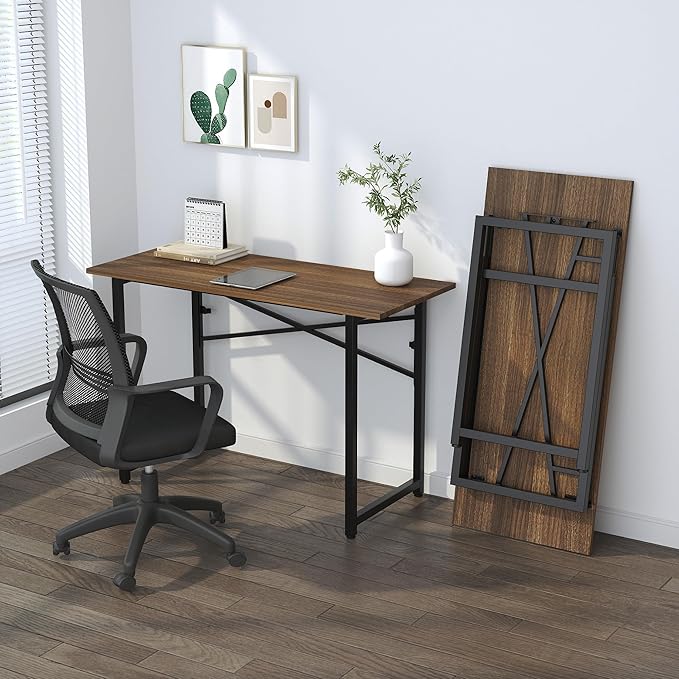 Folding Computer Desk 47 inch Writing Gaming Computer Camping Table, No - Image 8