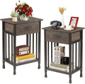 VECELO Nightstands Set of 2, Industrial Side Table/End Tables by VECELO