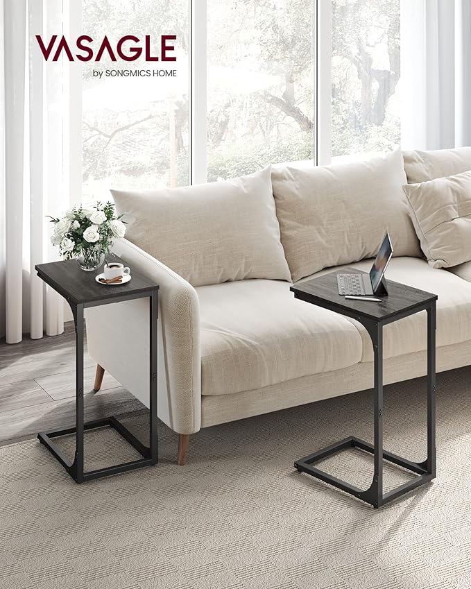 VASAGLE C-Shaped End Table Set of 2, Small Side Table - Image 2
