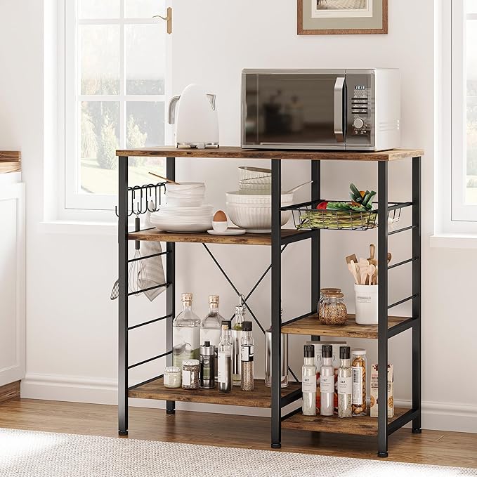 IRONCK Industrial Kitchen Baker’s Rack, Kitchen Island Utility Storage Shelf - Image 2
