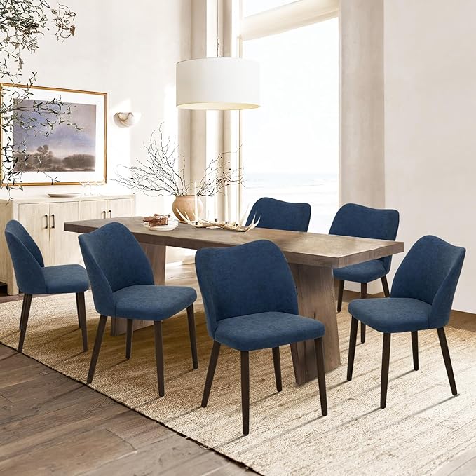 COLAMY Upholstered Dining Chairs Set of 6, Modern PU Leather Dining Room by COLAMYINC
