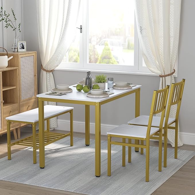Teraves Dining Table Set for 4/Computer Desk, Kitchen Table - Image 2