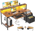 AODK Computer Desk with Drawers and Keyboard Tray, Reversible Study Work Desk by AODK