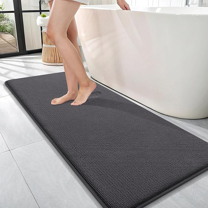 OLANLY Thick Memory Foam Bath Mat Rug 47x17, Extra Soft Absorbent Bathroom Rug by OLANLY