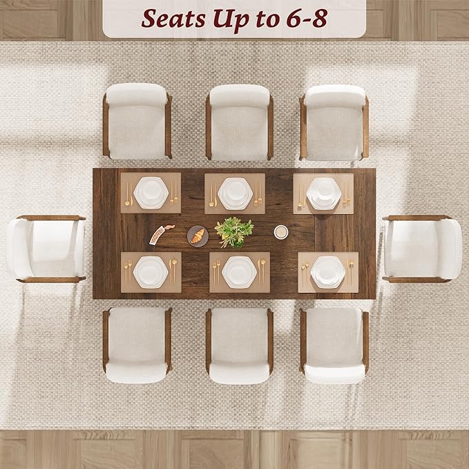 71" Dining Table for 6 to 8 People, Modern Dinner Table - Image 3