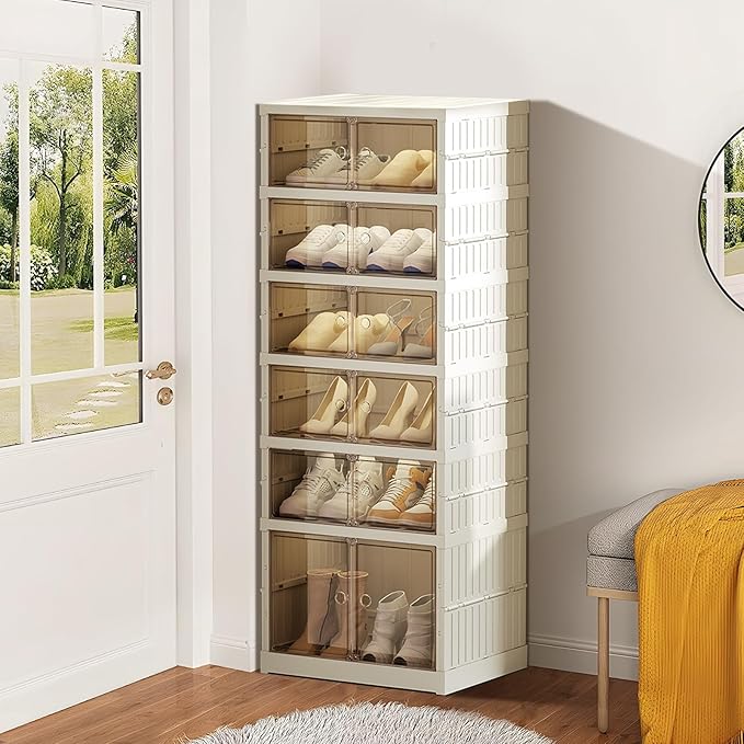 ELPHECO 6 Tier 12 Pairs Foldable Shoe Rack Shoe Organizer by ELPHECOUSA