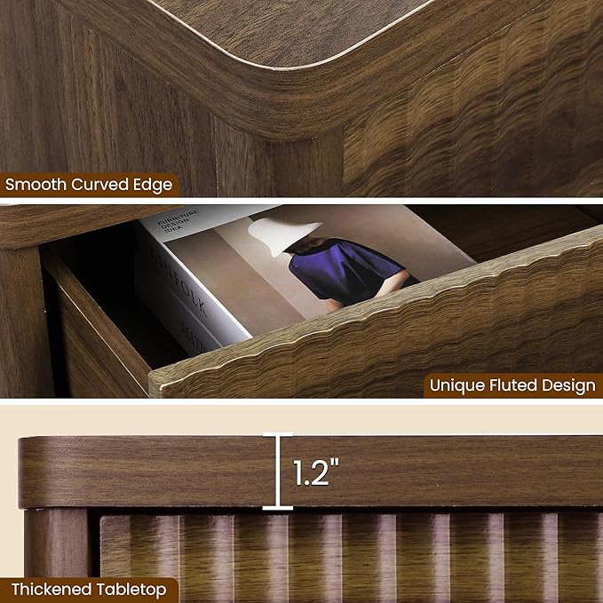 Buffet Cabinet with Storage Accent Sideboard Modern Credenza with 2 Doors & 3 - Image 5