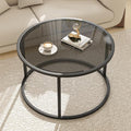 Glass Coffee Table Modern Center Table, Minimalist Round Coffee Tea Table by Easy+Paws