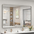 55x40 Silver Brushed Nickel Bathroom Mirror by CHARMOR