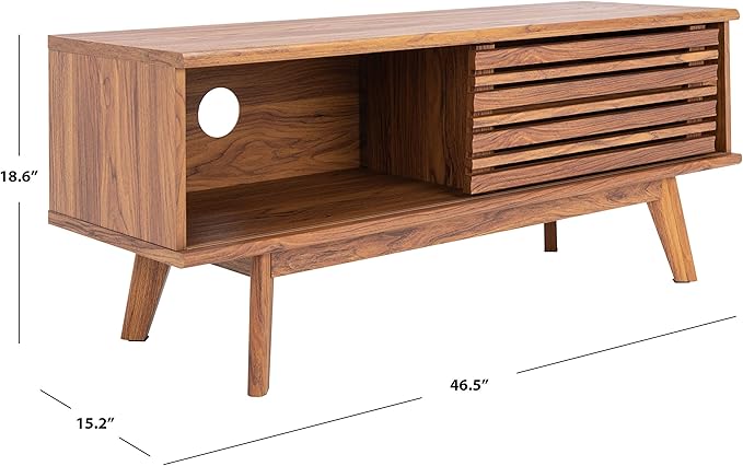 SAFAVIEH Aurelio TV Stand for up to 55" Flatscreen – Walnut Brown, 1 Sliding - Image 14