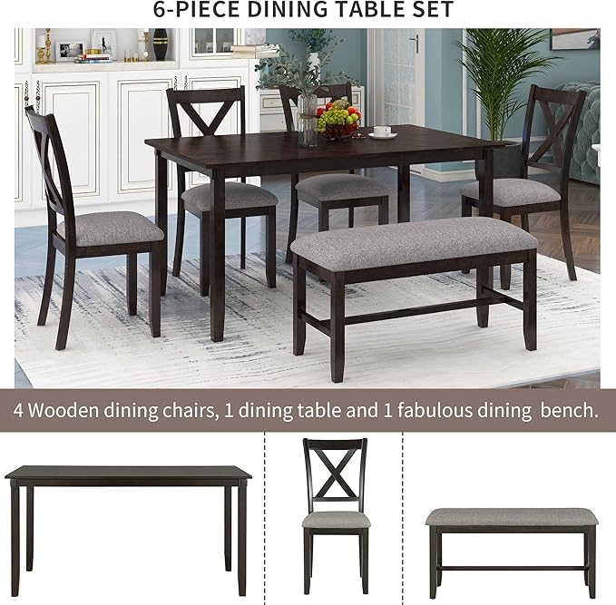 Ball & Cast 6 Piece Dining Table Set - Image 5