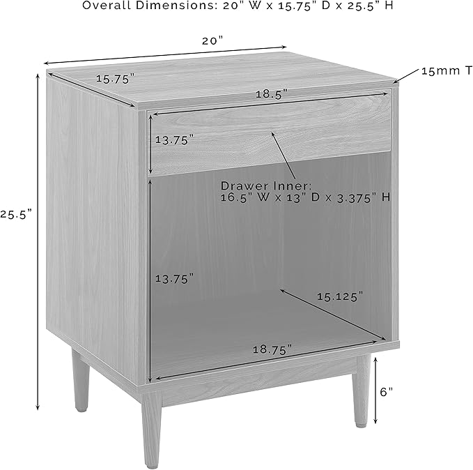 Crosley Furniture Liam End Table and Record Player Stand - Image 3