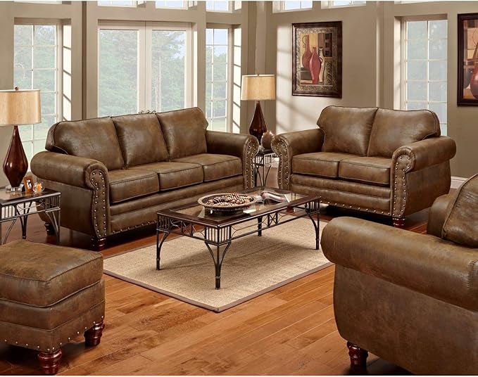 American Furniture Classics Sedona 4-Piece Microfiber Sofa Set in Brown by American+Furniture+Classics